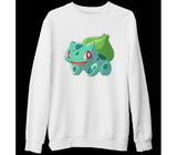 Pokemon - Bulbasaur Beyaz Kalın Sweatshirt