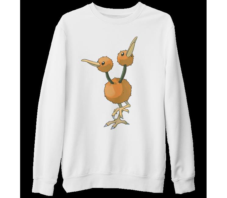 Pokemon - Doduo Beyaz Kalın Sweatshirt