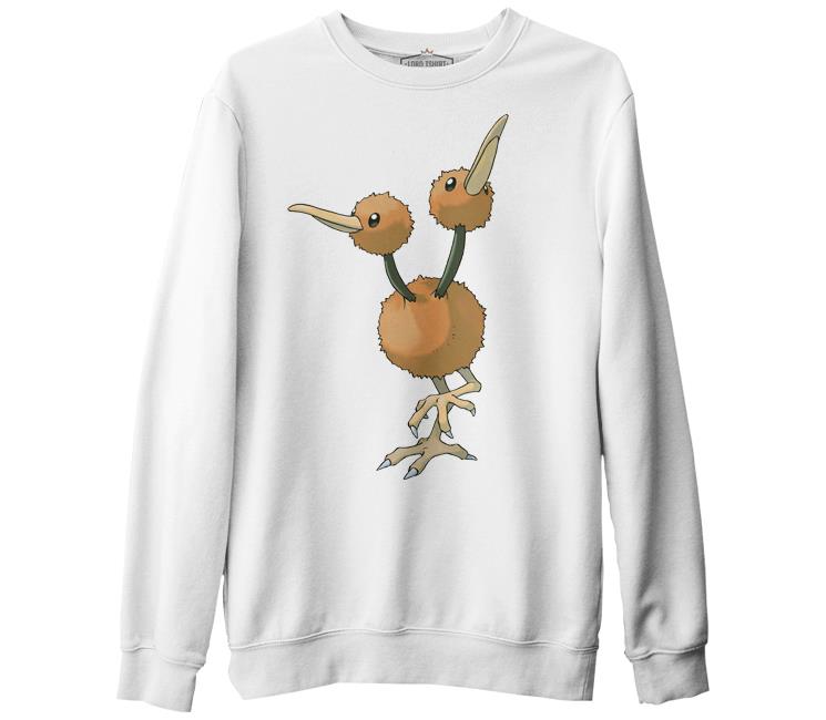 Pokemon - Doduo Beyaz Kalın Sweatshirt