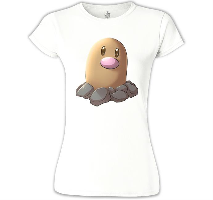 Pokemon Go - Diglett Beyaz Kadın Tshirt