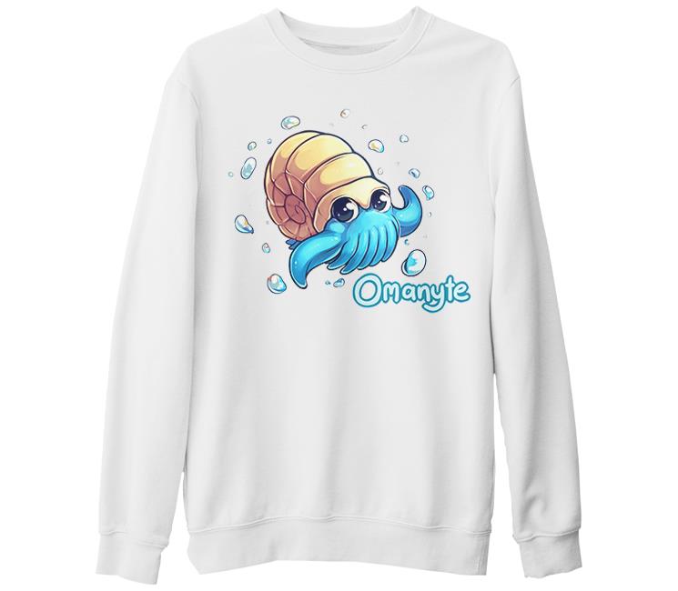 Pokemon Go - Omanyte Beyaz Kalın Sweatshirt