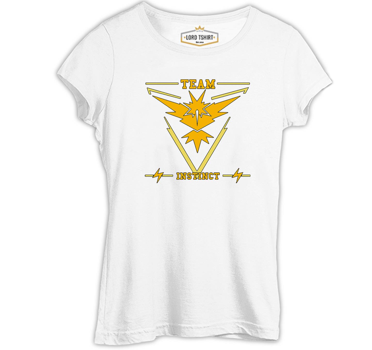 Pokemon Go - Team Instinct Beyaz Kadın Tshirt