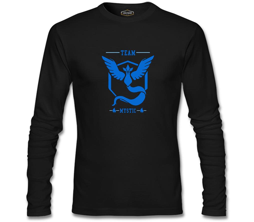 Pokemon Go - Team Mystic Siyah Erkek Sweatshirt