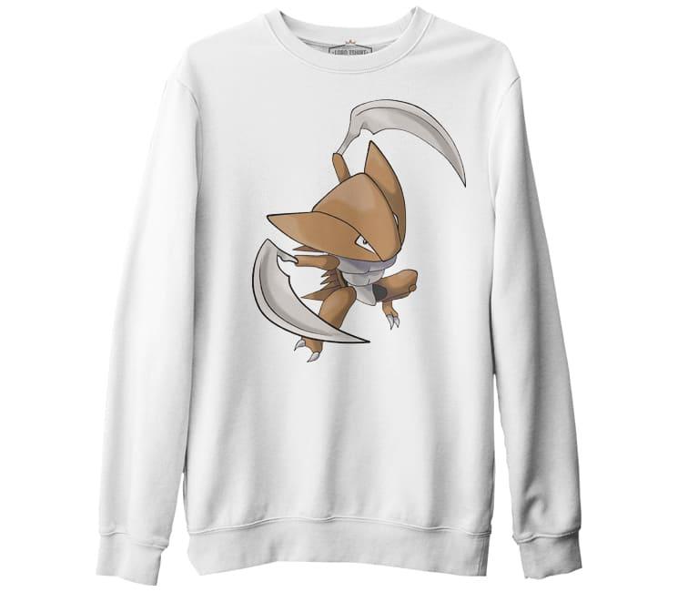 Pokemon - Kabutops Beyaz Kalın Sweatshirt