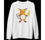 Pokemon - Raichu Beyaz Kalın Sweatshirt