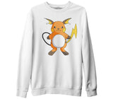 Pokemon - Raichu Beyaz Kalın Sweatshirt