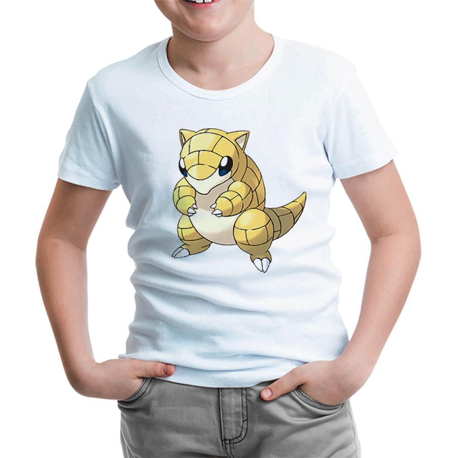 Pokemon - Sandshrew Beyaz Çocuk Tshirt