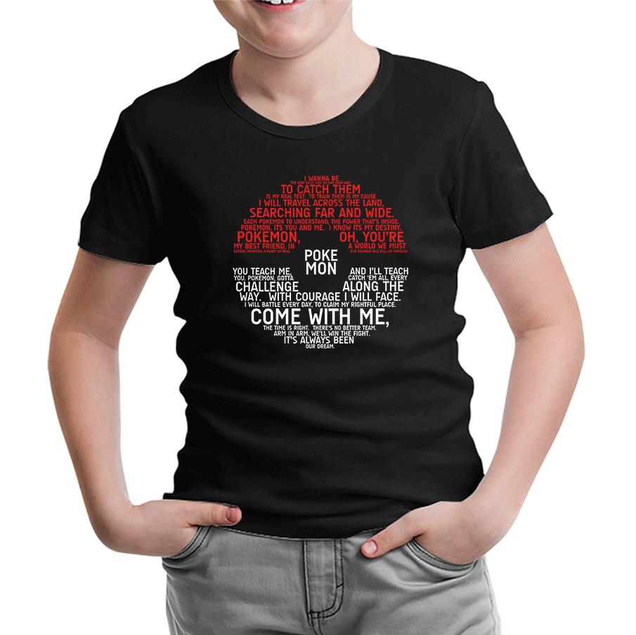 Pokemon Siyah Çocuk Tshirt
