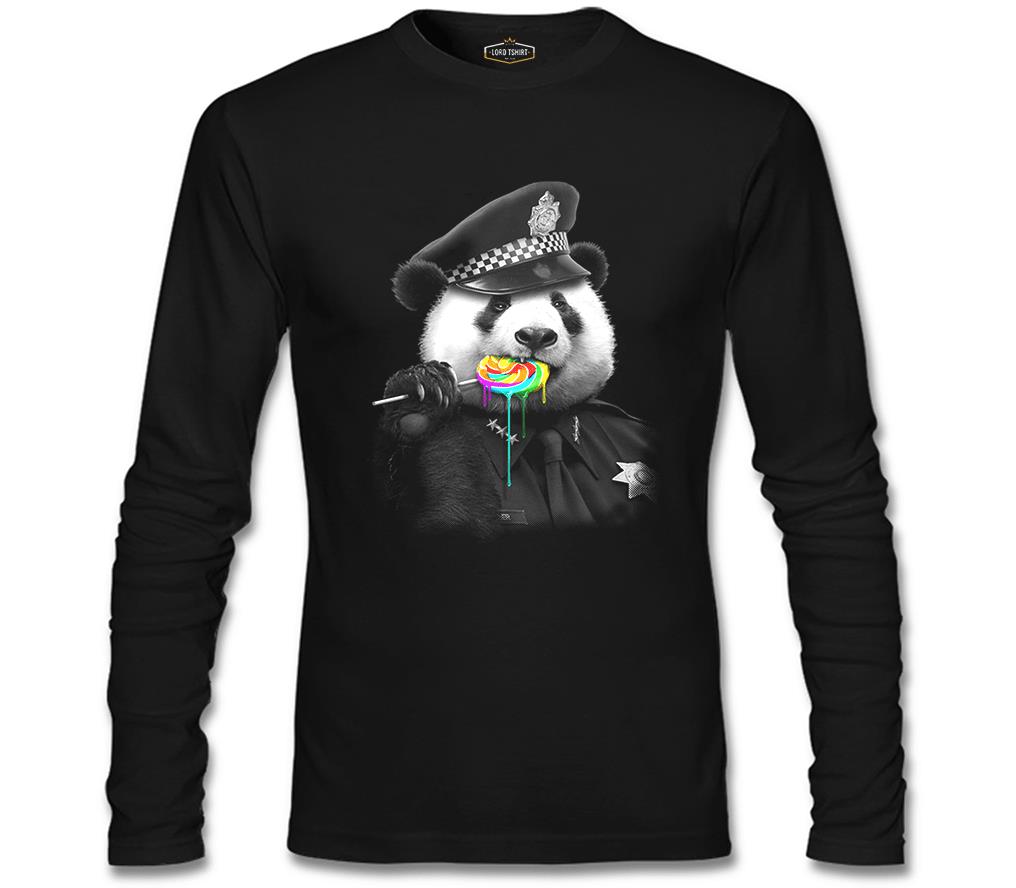 Police Panda Siyah Erkek Sweatshirt
