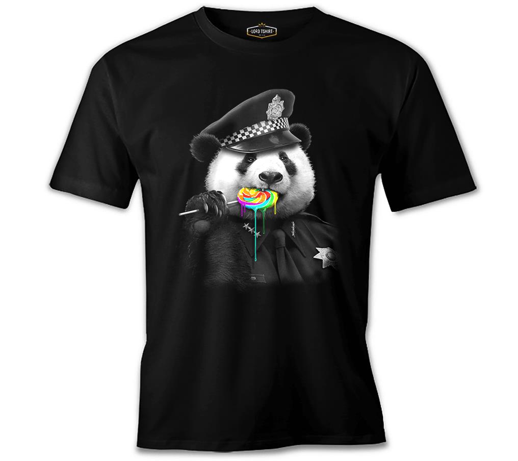 Police Panda Black Men's Tshirt
