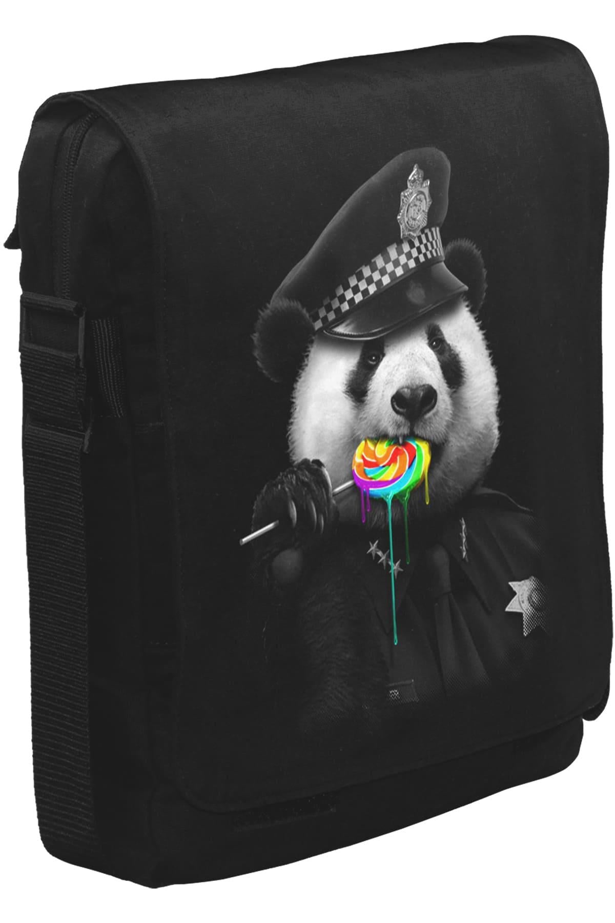 Police Panda Unisex Siyah Postacı Çanta