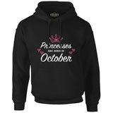 Princess Born in October - Heart Siyah Erkek Fermuarsız Kapşonlu