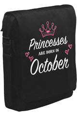 Princess Born in October - Heart Unisex Siyah Postacı Çanta