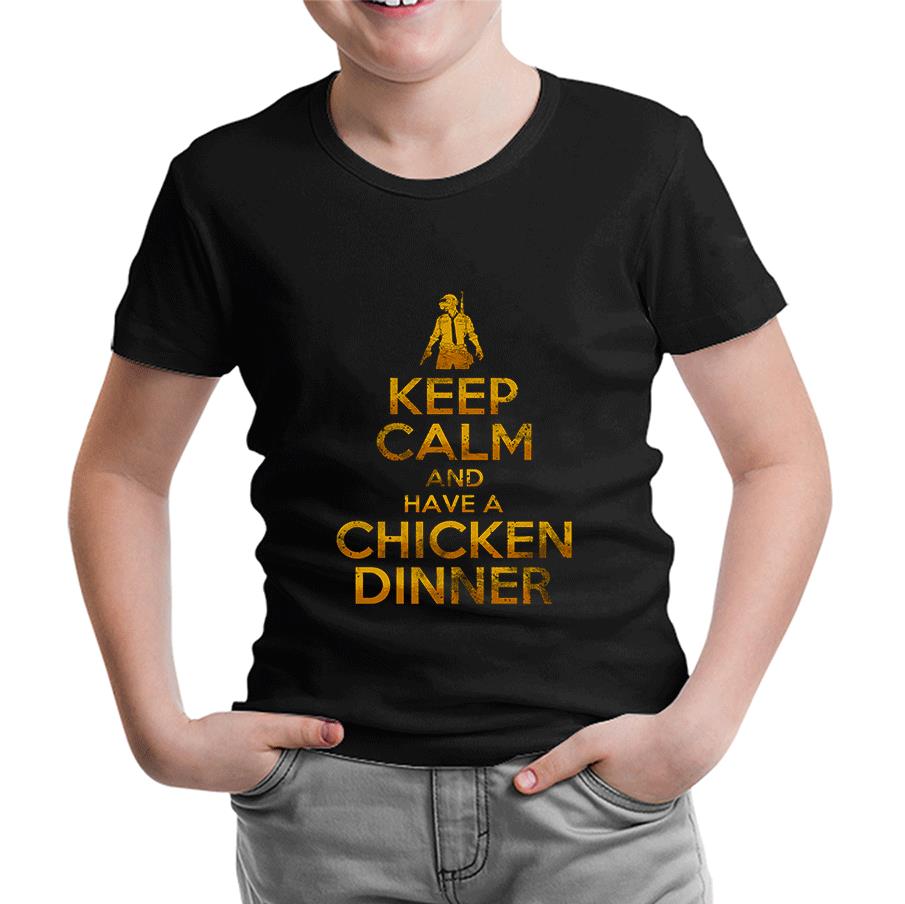 PUBG - Keep Calm Siyah Çocuk Tshirt