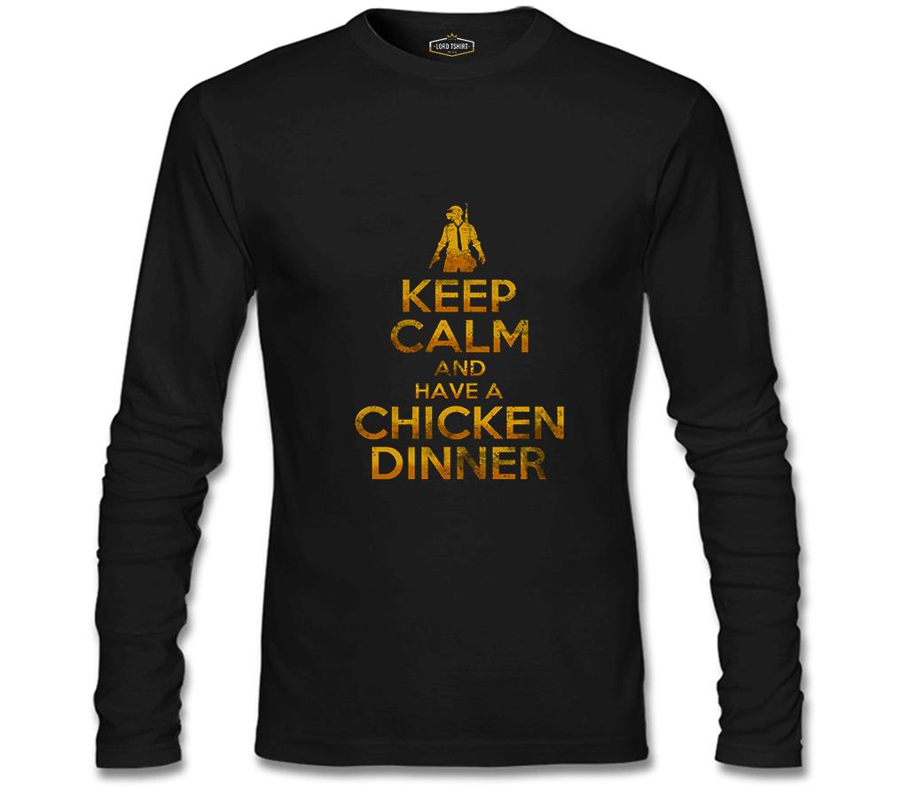 PUBG - Keep Calm Siyah Erkek Sweatshirt