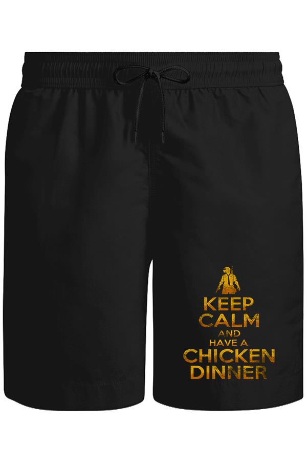 PUBG - Keep Calm Unisex Siyah Şort