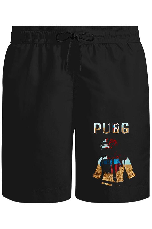 PUBG - Red Storm Unisex Siyah Şort