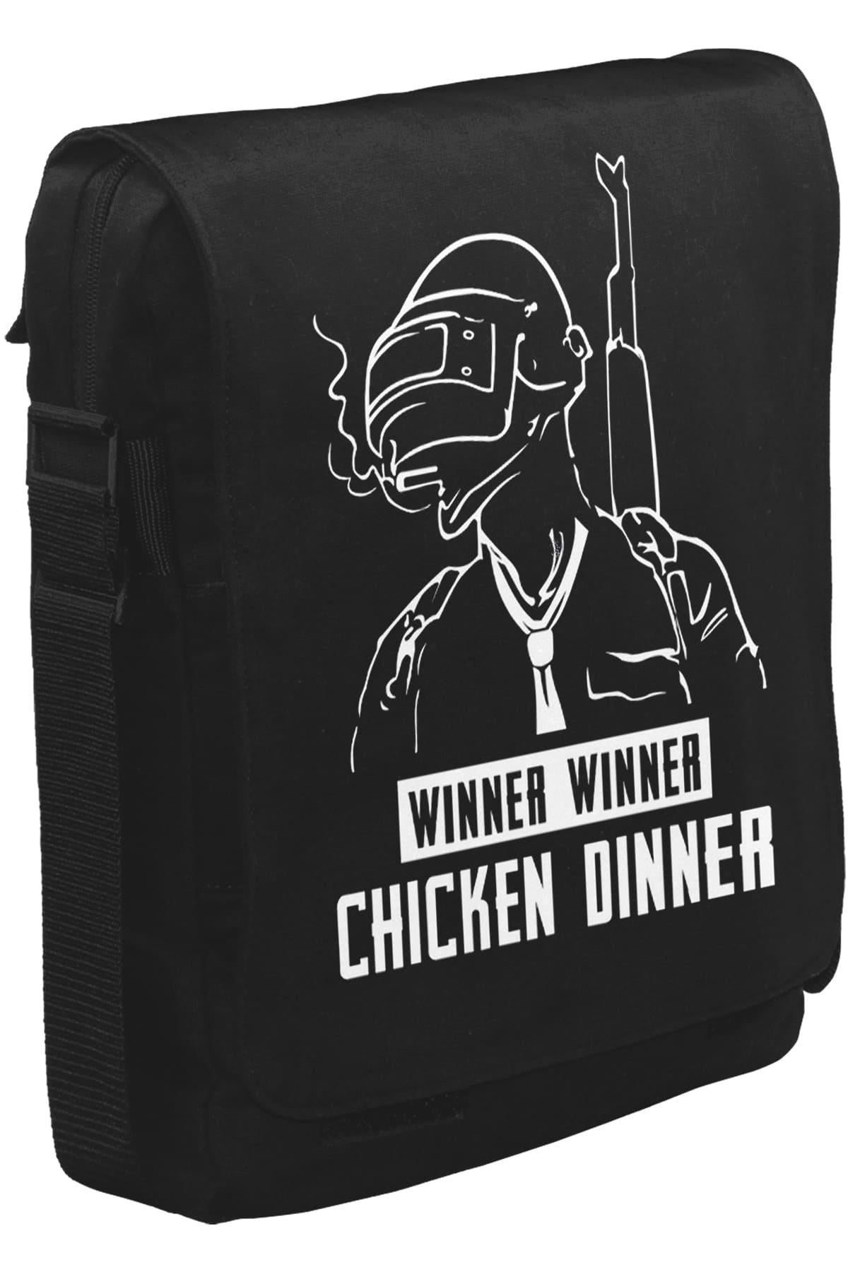 PUBG - Winner Winner Unisex Siyah Postacı Çanta