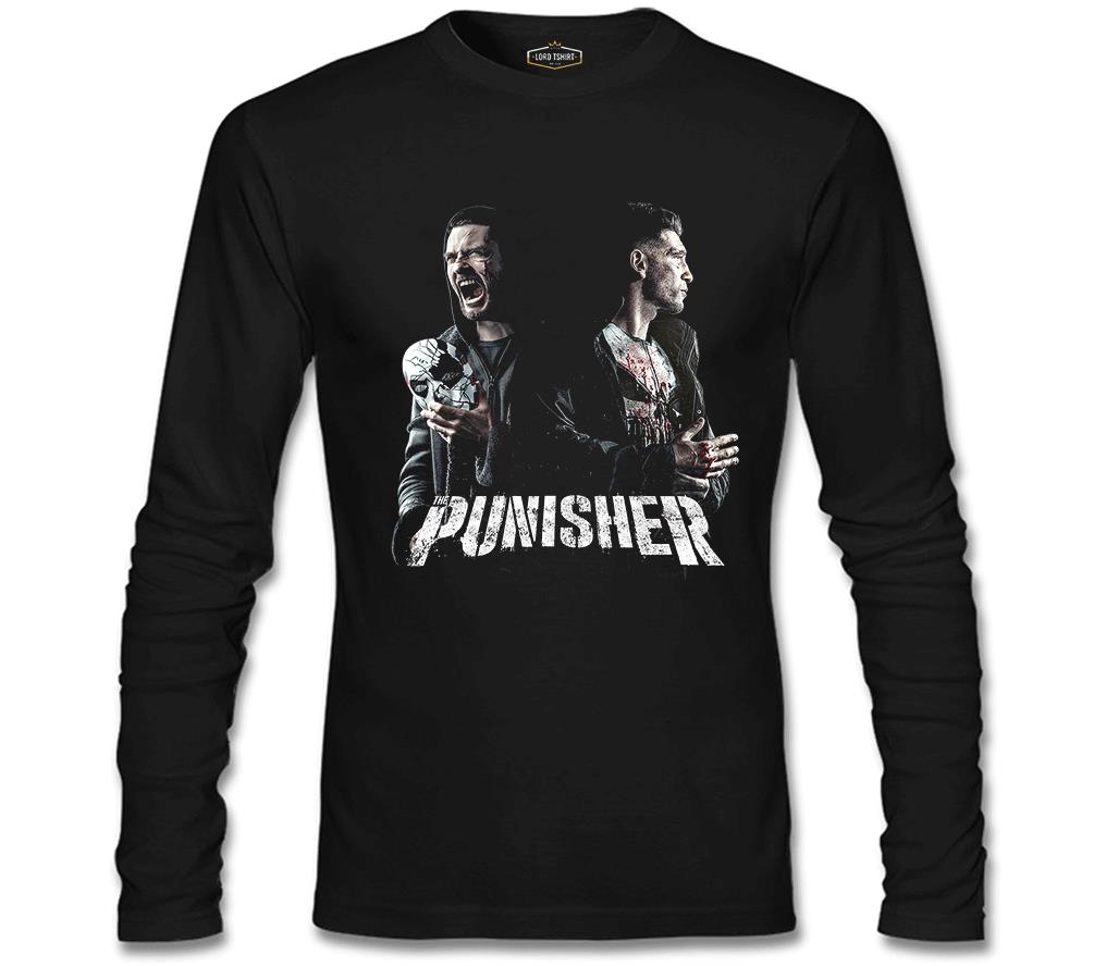 Punisher - Fight Siyah Erkek Sweatshirt