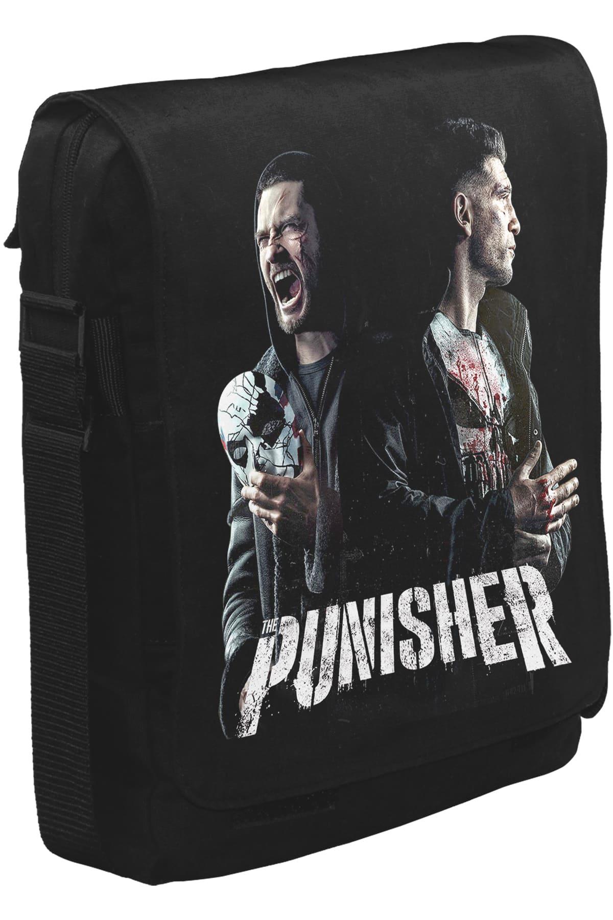 Punisher - Fight Unisex Siyah Postacı Çanta