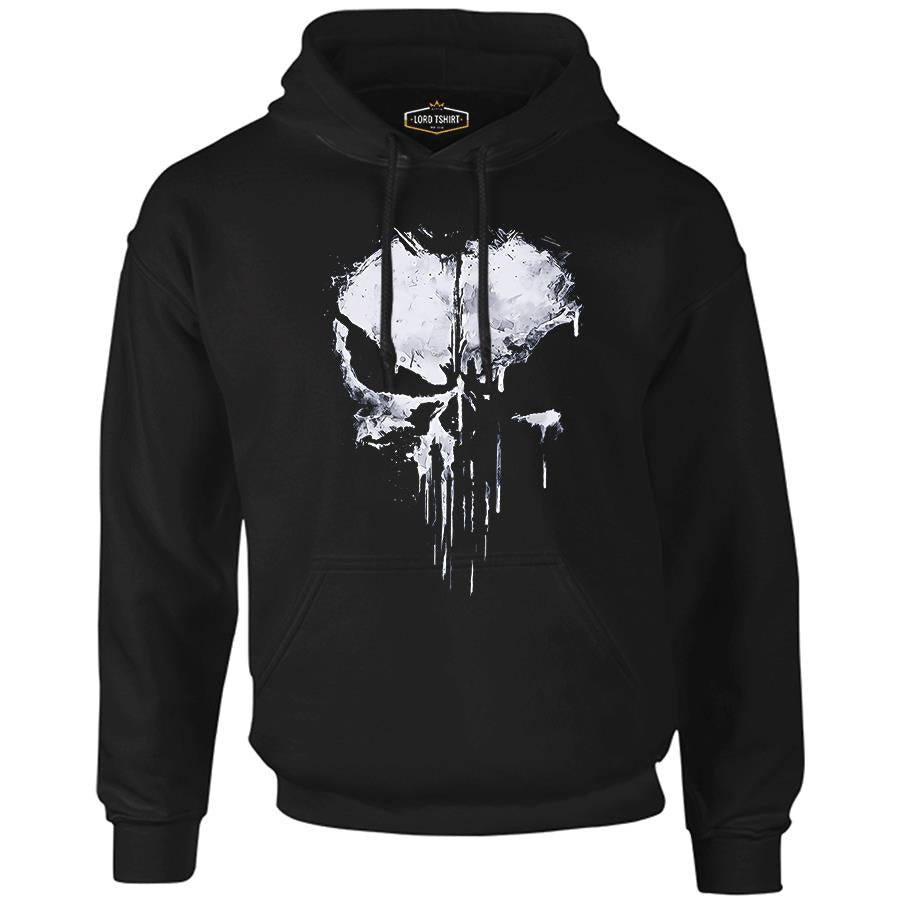 Punisher - Logo Punch Siyah Erkek Fermuarsız Kapşonlu