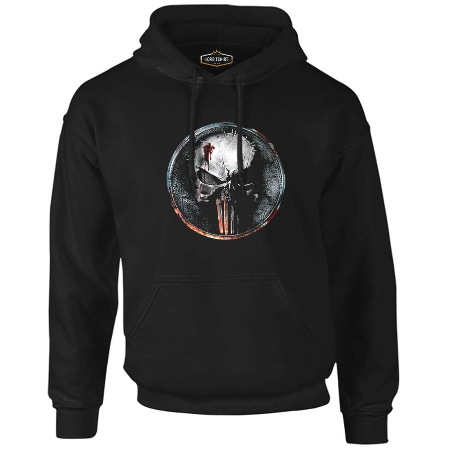 Punisher - Logo Shot Black Men's Zipperless Hoodie