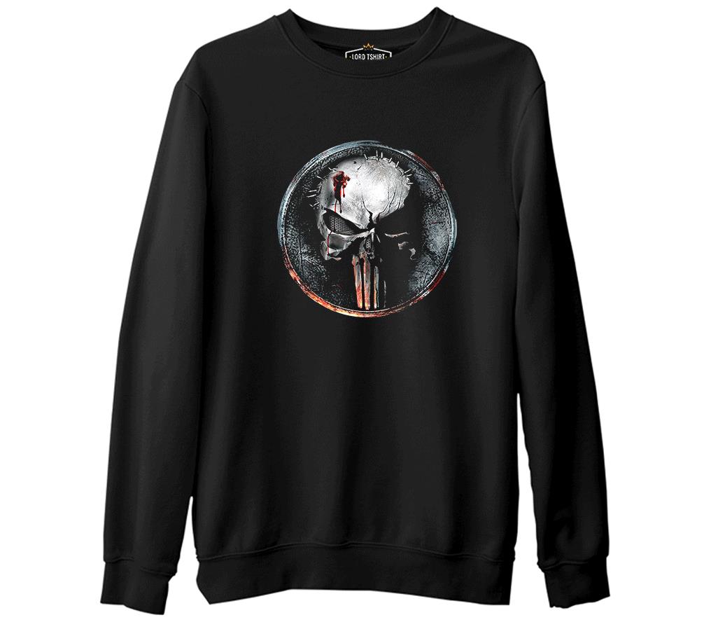 Punisher - Logo Shot Siyah Erkek Kalın Sweatshirt
