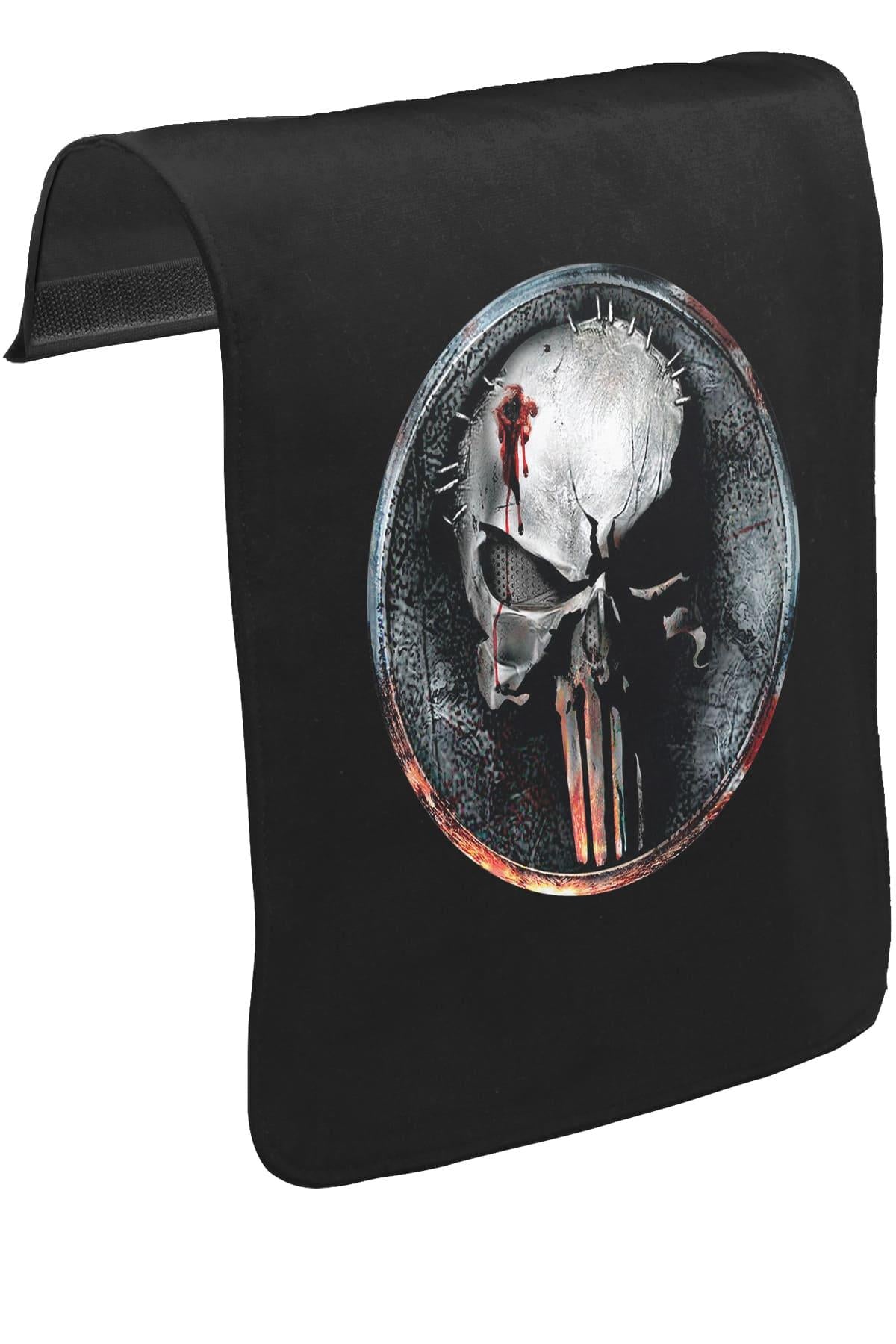 Punisher - Logo Shot Unisex Siyah Tak-Çıkar Postacı Çanta Kapağı CK-1644