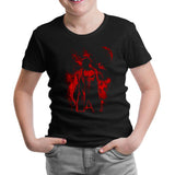 Punisher Red Moon Black Kids Tshirt