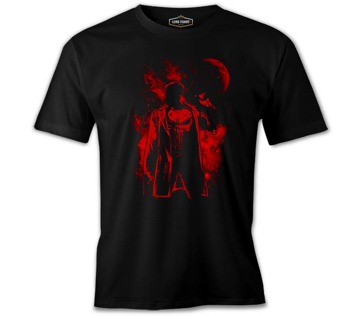 Punisher Red Moon Black Men's Tshirt