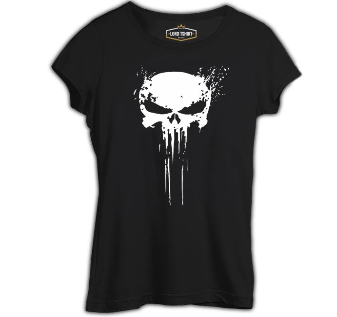 Punisher Skull Invisible Siyah Bayan Tshirt