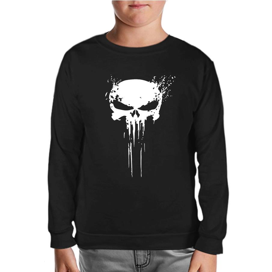 Punisher Skull Invisible Black Kids Sweatshirt