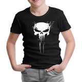 Punisher Skull Invisible Black Kids Tshirt