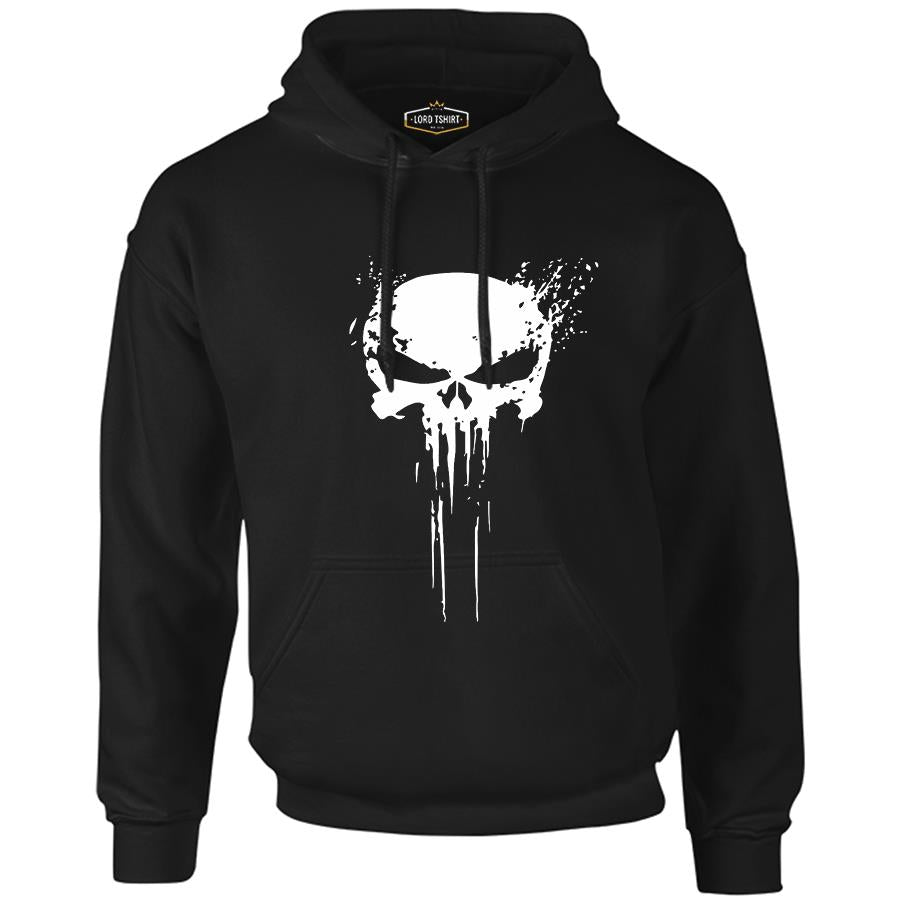 Punisher Skull Invisible Black Men's Zipperless Hoodie