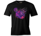 Purple Cube of Geometrical Shapes Black Men's Tshirt