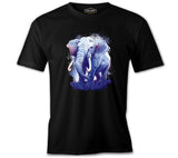Purple Elephant Walking Black Men's Tshirt