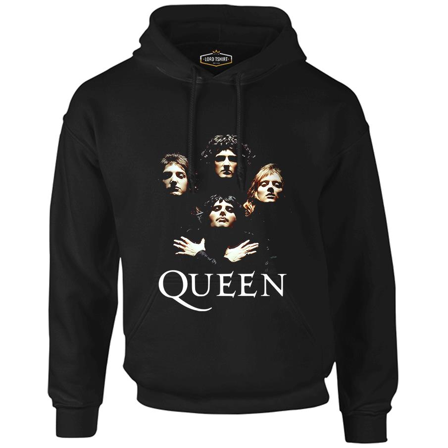 Queen - Bohemian Rhapsody Siyah Erkek Fermuarsız Kapşonlu