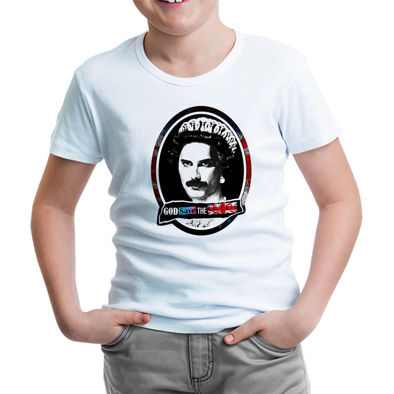 Queen - God Save Beyaz Çocuk Tshirt