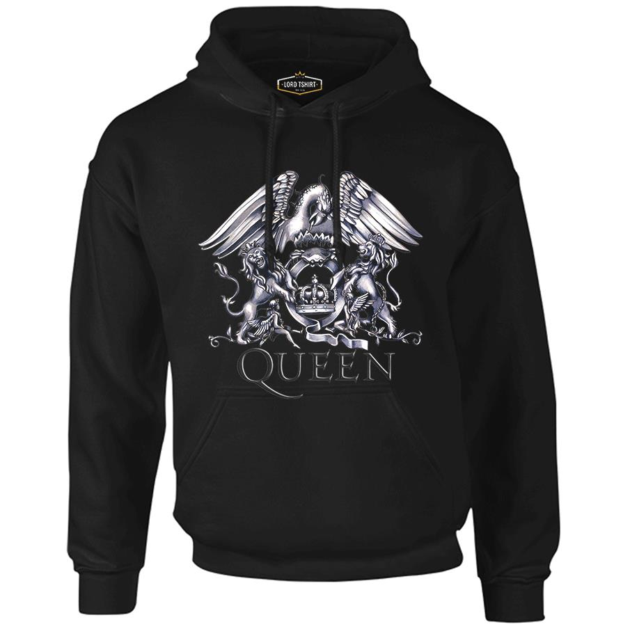 Queen Logo Black Men's Zipperless Hoodie