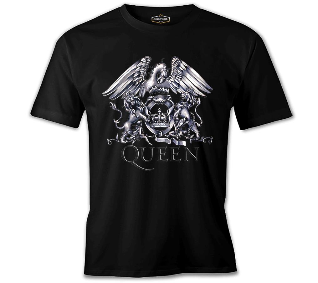 Queen Logo Siyah Erkek Tshirt