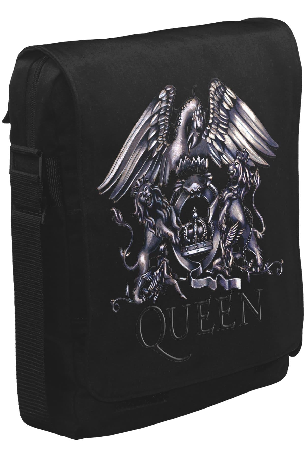 Queen Logo Unisex Siyah Postacı Çanta