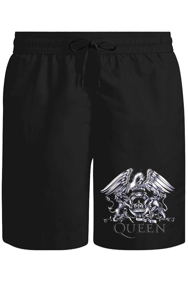 Queen Logo Unisex Siyah Şort