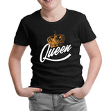 Queen Logo with a Crown Siyah Çocuk Tshirt
