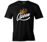 Queen Logo with a Crown Black Men's Tshirt