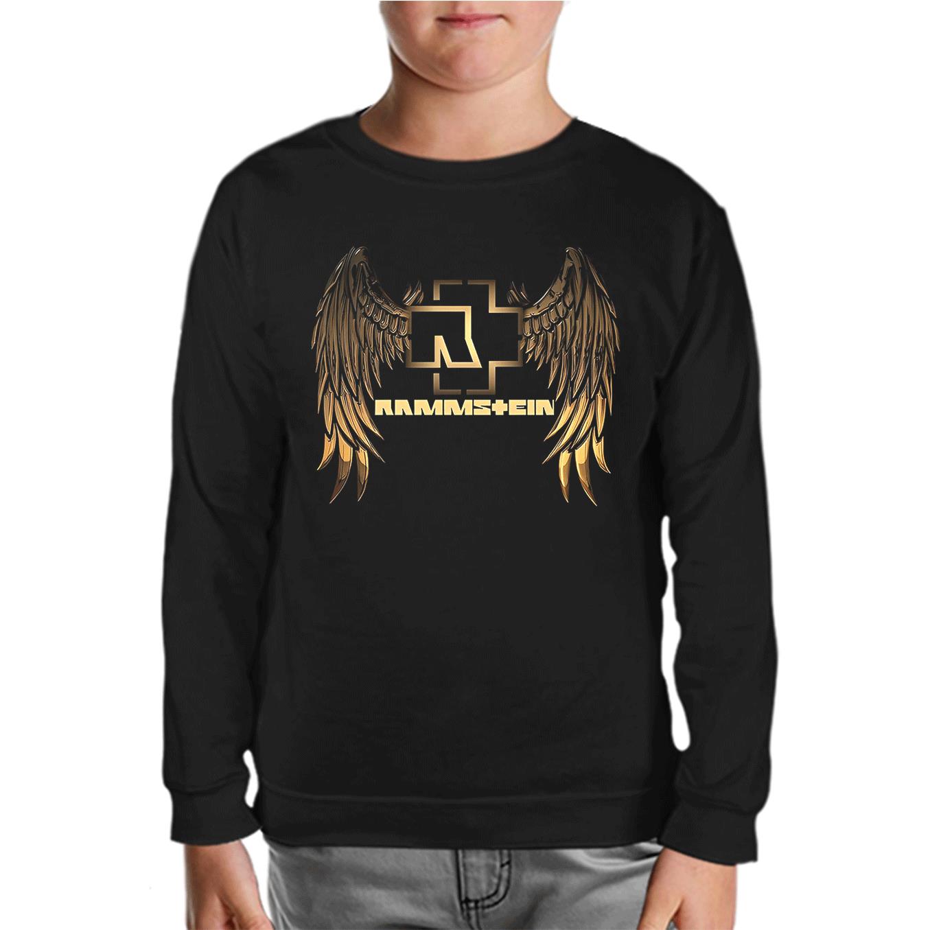 Rammstein - Golden Wings Siyah Çocuk Sweatshirt