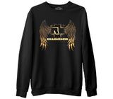 Rammstein - Golden Wings Siyah Erkek Kalın Sweatshirt