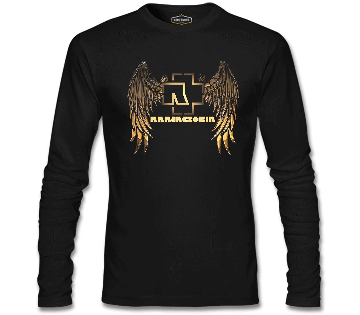 Rammstein - Golden Wings Siyah Erkek Sweatshirt