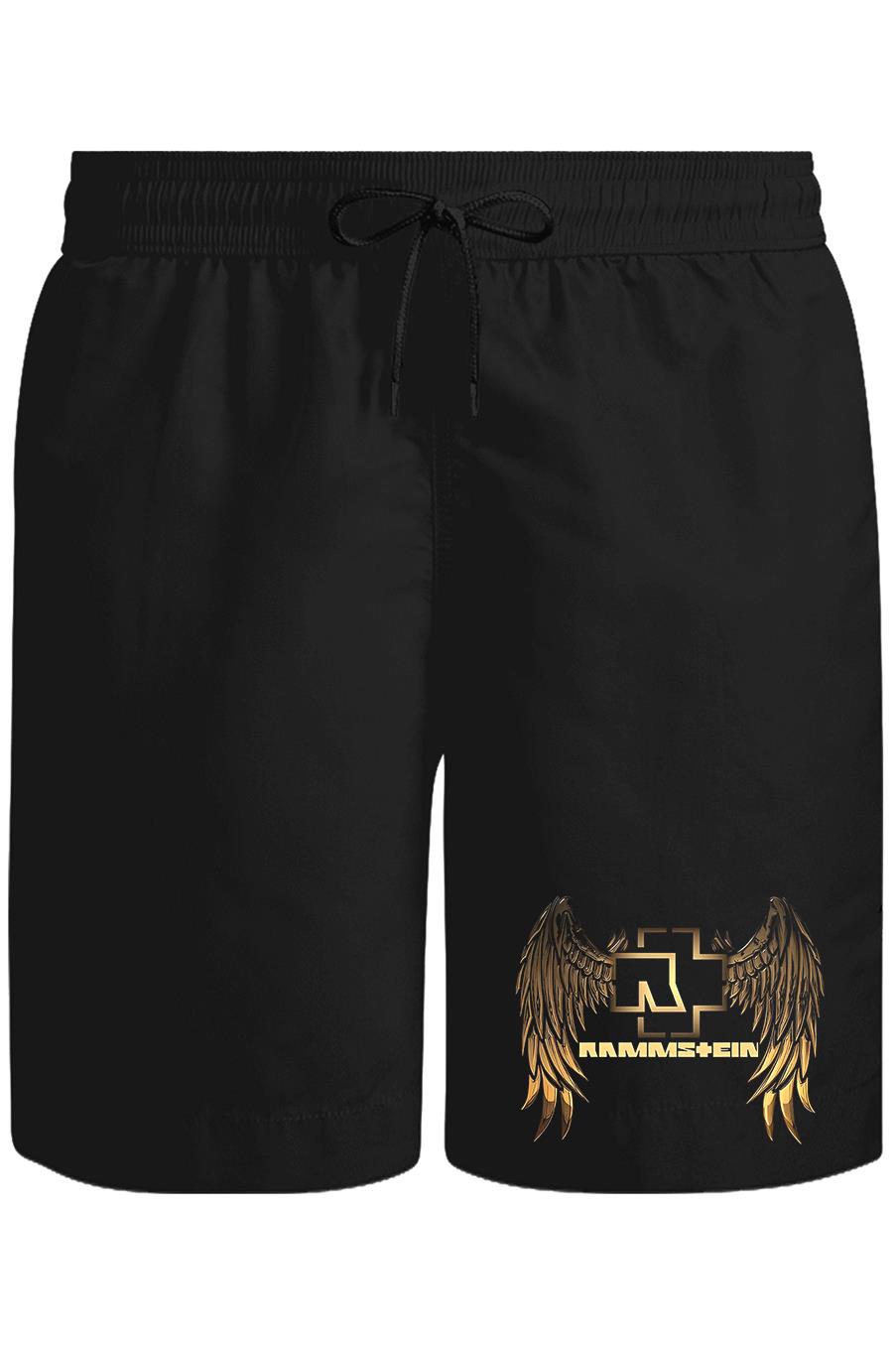 Rammstein - Golden Wings Unisex Siyah Şort