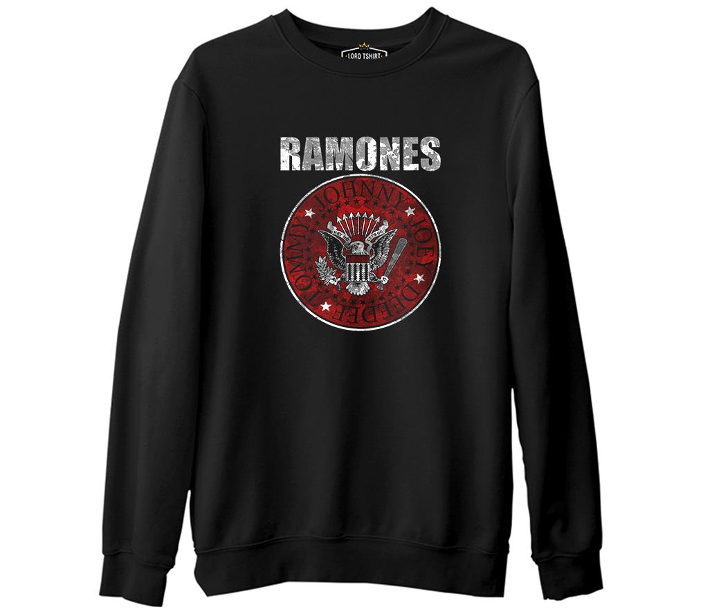 Ramones  Siyah Erkek Kalın Sweatshirt