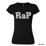 RAP Logo Siyah Kadın Tshirt